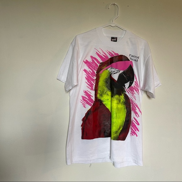 Vintage 80s 90s parrot head graphic tee shirt (bins) - Picture 2 of 8